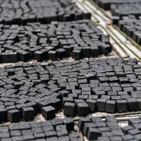 Drying Coconut Charcoal Briquettes Under the Sun