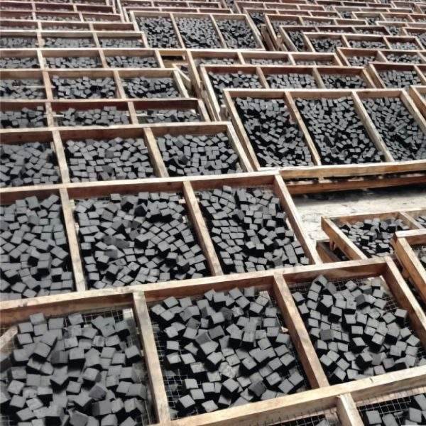 Coconut Charcoal Briquettes Drying under the Sun