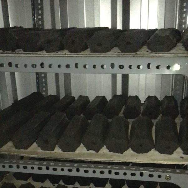 Hardwood Charcoal Briquettes Drying in the Oven